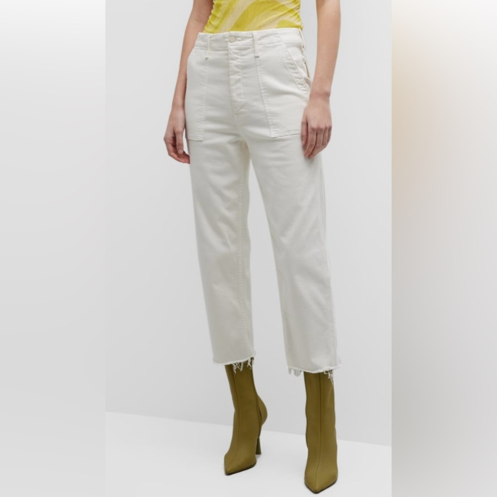 NWT MOTHER “Patch Pocket Private” Ankle Jeans - Cream Puff - 31